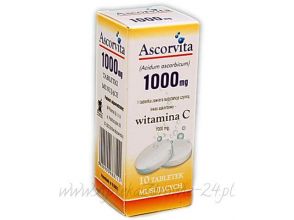 Ascorvita 1000 mg 10 tabletek musujacych