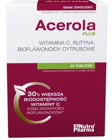 NutroPharma Acerola Plus 60 tabletek do ssania
