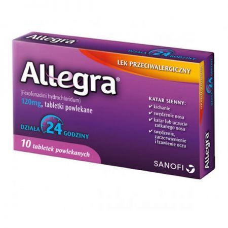 Allegra (Telfast Allergo)  0,12 g 10 tabletek powlekanych