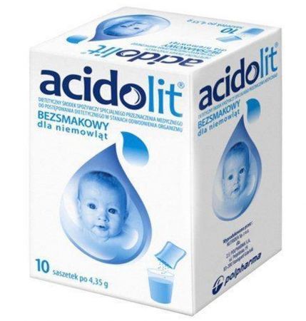 Acidolit bezsmakowy poszek do rozpuszczania dla niemowląt 10 saszetek
