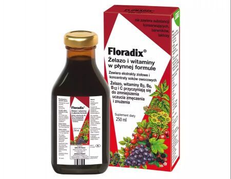 FLORADIX Żelazo i witaminy płyn 250ml