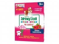 Zdrowy Lizak Mniam-Mniam na Gardło smak malinowy 4 + 1 gratis