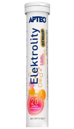Elektrolity Senior APTEO o smaku malinowo-cytrynowym 20 tabletek