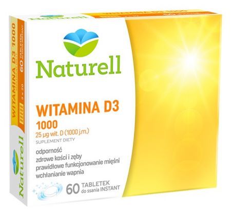 NATURELL Witamina D3 1000 60 tabletek do ssania