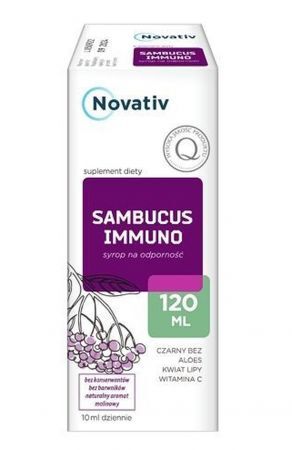 Novativ Sambucus immuno syrop na odporność 120 ml