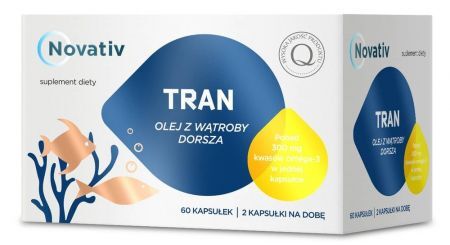Novativ Tran olej z wątroby dorsza 60 kapsułek