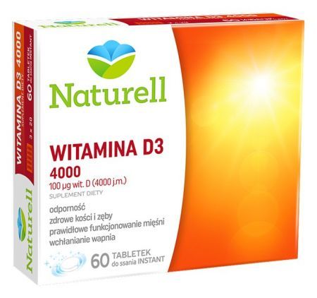 NATURELL Witamina D3 4000 60 tabletek do rozgryzania i żucia