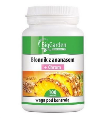 Błonnik z ananasem + chrom 100 tabletek Biogarden