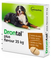 Drontal Plus Flavour 35 kg Preparat na odrobaczenie dla psów dużych ras 2 tabletki