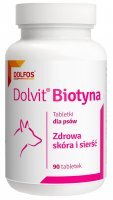 Dolfos Dolvit Biotyna Preparat na skórę i sierść dla psa 90 tabletek