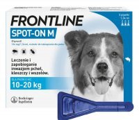 Frontline Spot-On Preparat na pchły i kleszcze dla psów M 1,34 ml 3 pipety