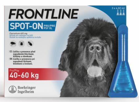 Frontline Spot-On Preparat na pchły i kleszcze dla psów XL 4,02 ml x 3 pipety