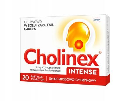 Cholinex Intense smak miodowo- cytrynowy 20 tabletek