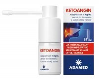 Ketoangin aerozol do stosowania w jamie ustnej o działaniu przeciwzapalnym i przeciwbólowym 15 ml