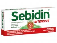 Sebidin Intensive 5 mg + 5 mg 20 tabletek do ssania bez cukru