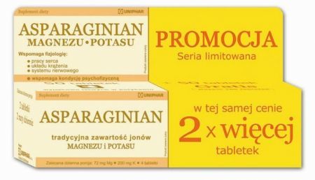 Asparaginian Magnez + Potas 100 tabletek