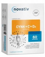 Novativ Cynk + C + D3 Immuno 60 kapsułek