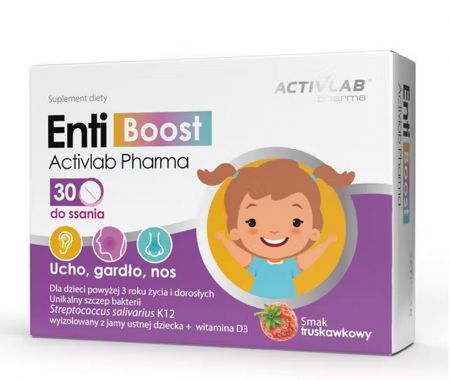 EntiBoost 30 tabletek do ssania o smaku truskawkowym